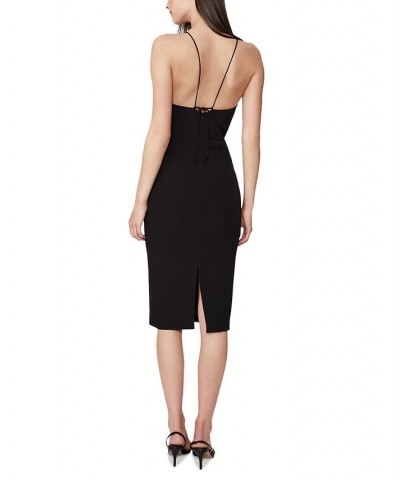 Women's Cristabel Plunge-Neck Midi Dress Black $51.60 Dresses