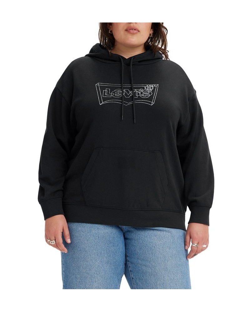 Trendy Plus Size Graphic Standard Fit Hoodie Caviar $24.22 Sweatshirts