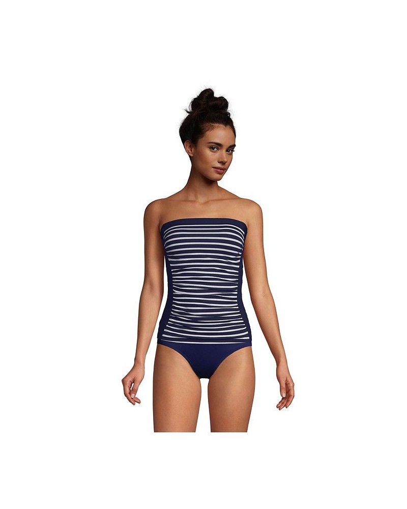 Women's Bandeau Tankini Swimsuit Top with Removable Adjustable Straps Deep sea/media stripe $47.40 Swimsuits