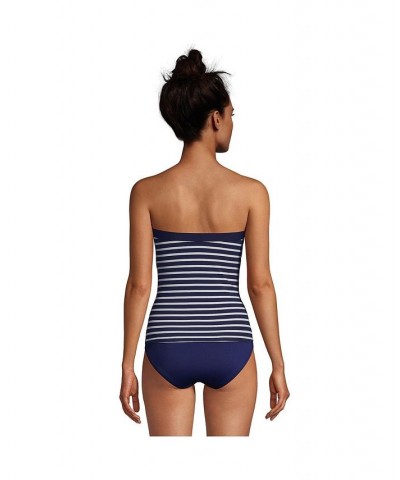 Women's Bandeau Tankini Swimsuit Top with Removable Adjustable Straps Deep sea/media stripe $47.40 Swimsuits