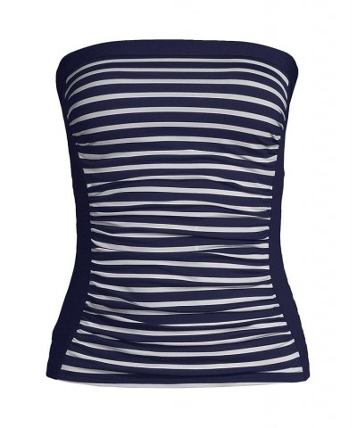 Women's Bandeau Tankini Swimsuit Top with Removable Adjustable Straps Deep sea/media stripe $47.40 Swimsuits