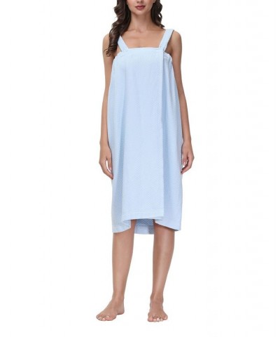 Women's Diamond Waffle Look Wrap Blue $26.88 Sleepwear