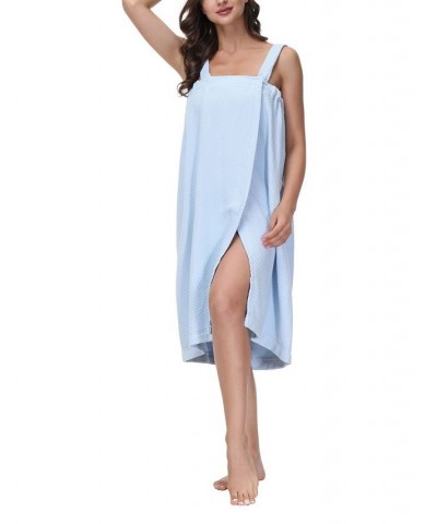 Women's Diamond Waffle Look Wrap Blue $26.88 Sleepwear