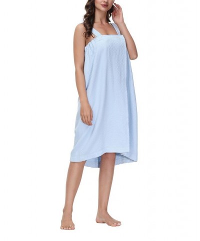 Women's Diamond Waffle Look Wrap Blue $26.88 Sleepwear