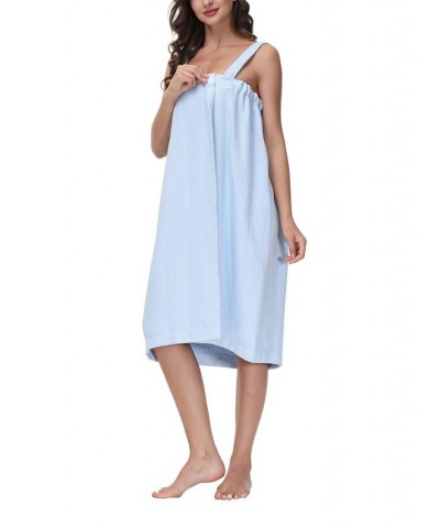 Women's Diamond Waffle Look Wrap Blue $26.88 Sleepwear