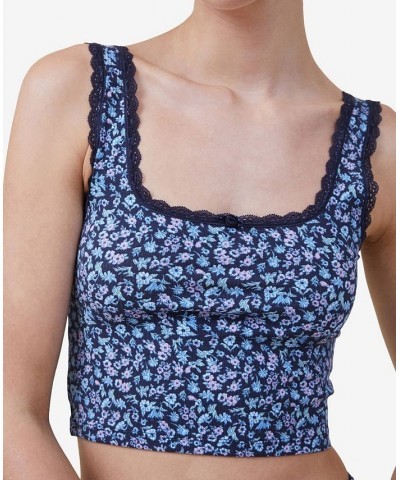 Women's Rib Lace Tank Sienna Floral French Navy $16.45 Sleepwear