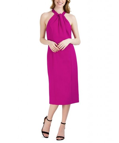 Halter-Neck Sleeveless Sheath Dress Purple $40.46 Dresses