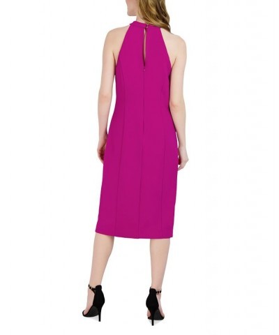 Halter-Neck Sleeveless Sheath Dress Purple $40.46 Dresses