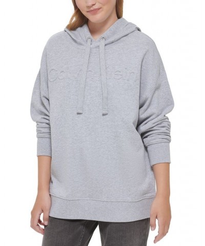 Women's Oversized Cotton Drop-Shoulder Hoodie Pearl Heather Grey $20.40 Sweatshirts