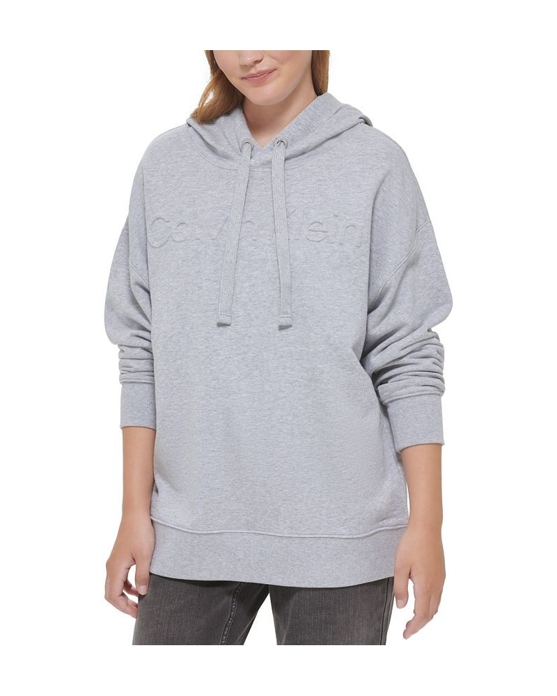 Women's Oversized Cotton Drop-Shoulder Hoodie Pearl Heather Grey $20.40 Sweatshirts