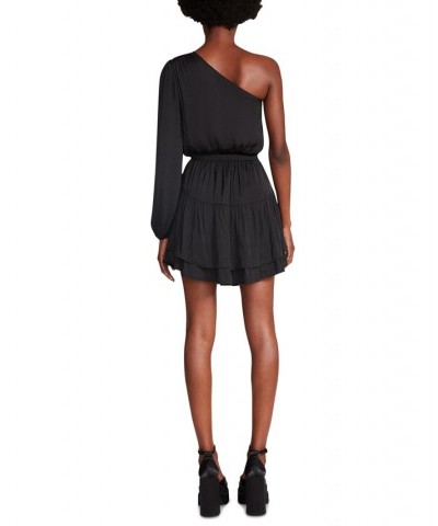 Zinnia Satin One-Shoulder Dress Black $32.97 Dresses