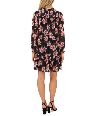 Floral-Print Ruffled Dress Rich Black $41.51 Dresses