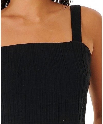 Juniors' Premium Surf Cotton Sleeveless Top Black $25.83 Tops