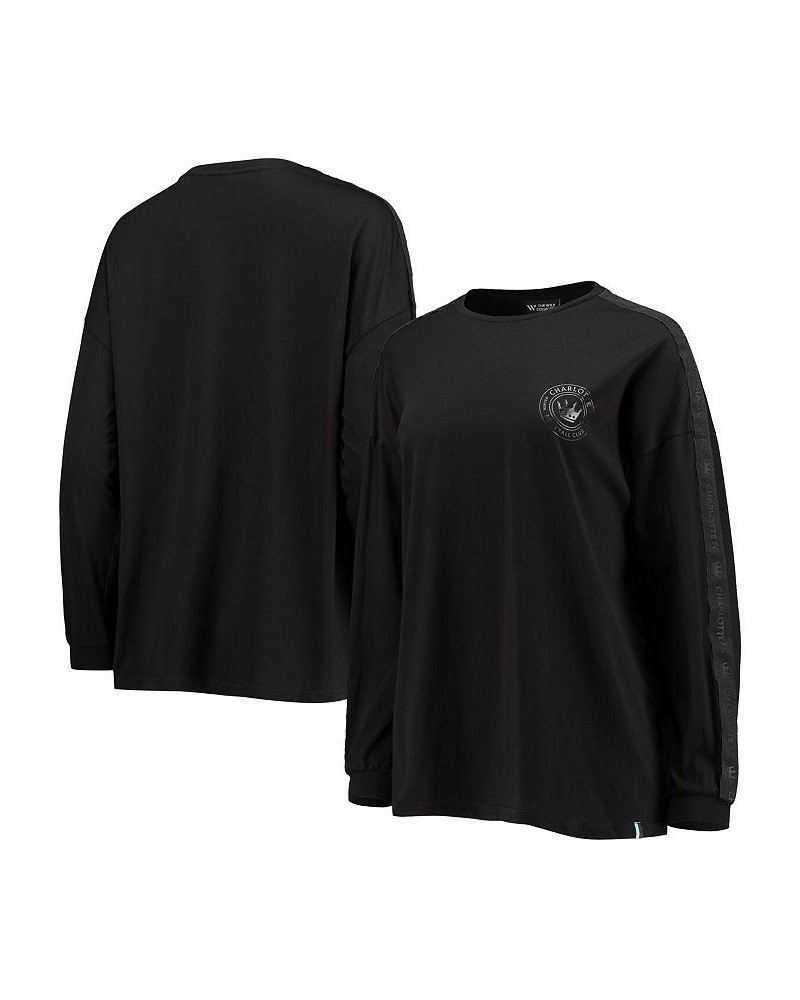 Women's Black Charlotte FC Tri-Blend Long Sleeve T-shirt Black $41.40 Tops