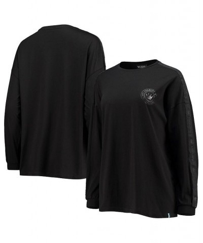 Women's Black Charlotte FC Tri-Blend Long Sleeve T-shirt Black $41.40 Tops