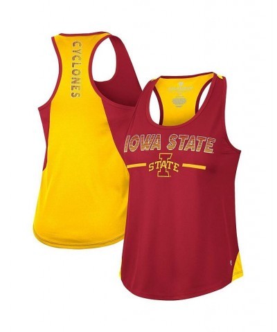 Women's Cardinal Iowa State Cyclones Sachs 2-Hit Scoop Neck Racerback Tank Top Cardinal $15.20 Tops