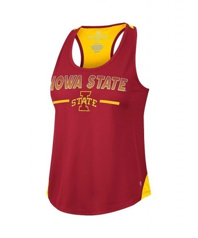 Women's Cardinal Iowa State Cyclones Sachs 2-Hit Scoop Neck Racerback Tank Top Cardinal $15.20 Tops