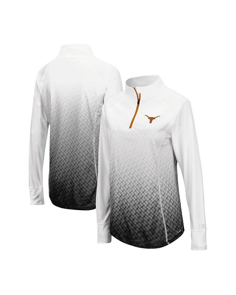 Women's White Black Texas Longhorns Magic Ombre Raglan Quarter-Zip Top White $27.60 Tops