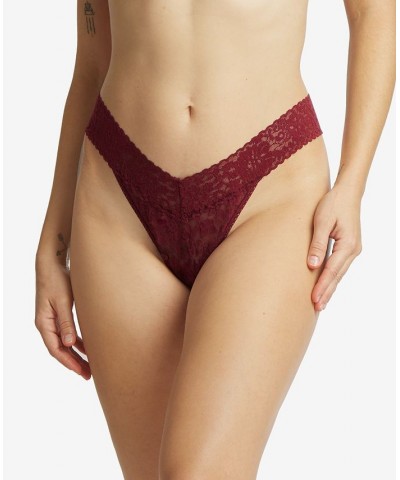 Women's Daily Lace Original Rise Thong 771101 Red $10.25 Panty