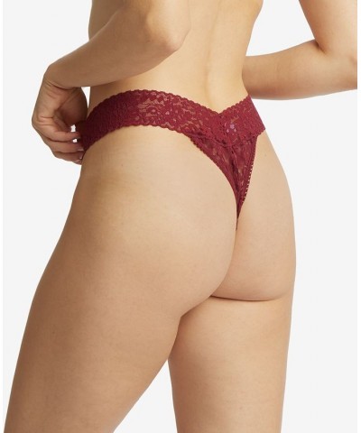 Women's Daily Lace Original Rise Thong 771101 Red $10.25 Panty