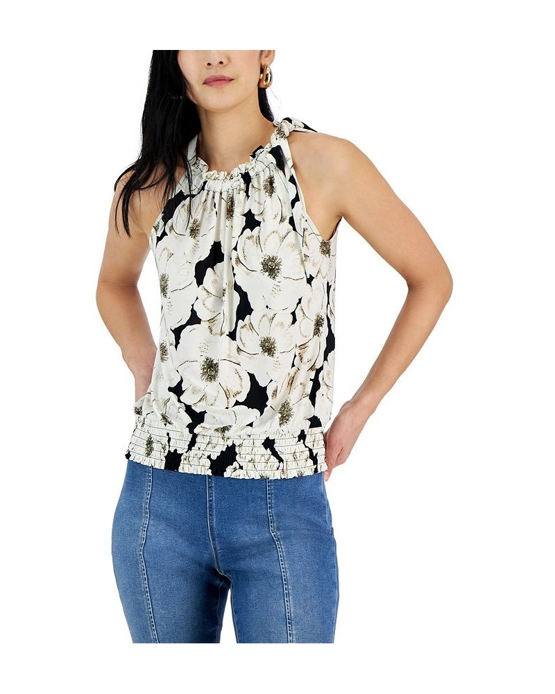 Women's Printed Halter Top Black $22.21 Tops