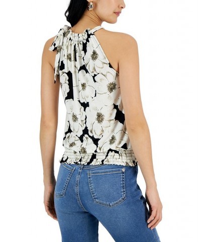 Women's Printed Halter Top Black $22.21 Tops