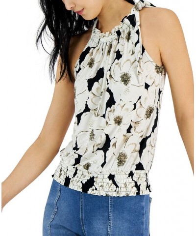 Women's Printed Halter Top Black $22.21 Tops