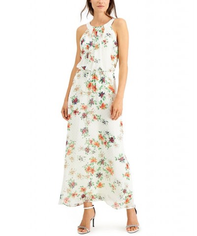 Petite Chiffon Maxi Dress Ivory/Orange $47.17 Dresses