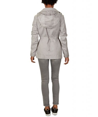 Packable Hooded Anorak Raincoat Silver $77.70 Jackets