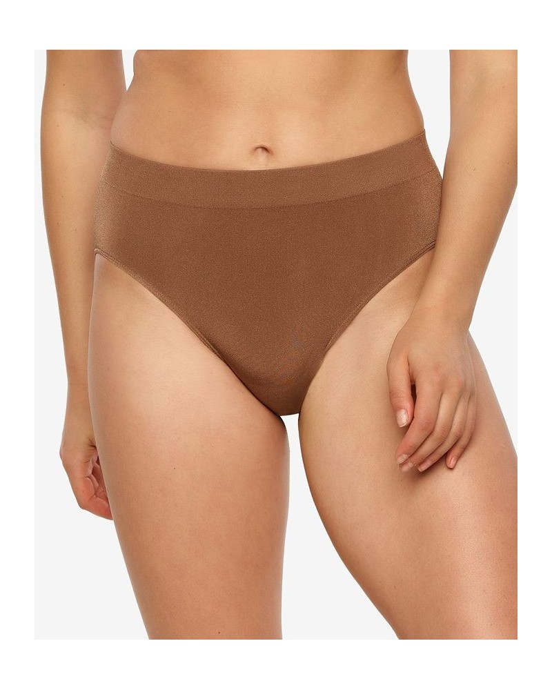 Women's Body Smooth Seamless High Leg Brief Panty Hazelnut $10.51 Panty