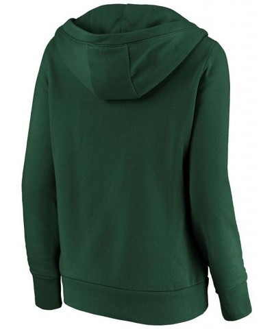 Women's Green Oakland Athletics Core Team Crossover V-Neck Pullover Hoodie Green $43.99 Sweatshirts