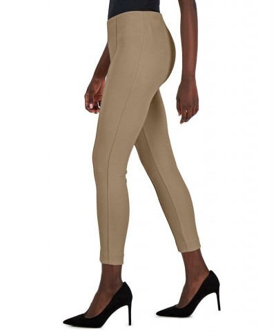 Petite Pull-On Scuba Faux-Suede Hollywood-Waist Ankle Pants Light Coffee $32.73 Pants