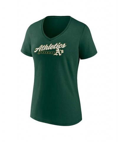 Women's Branded Green Oakland Athletics One and Only V-Neck T-shirt Green $17.10 Tops