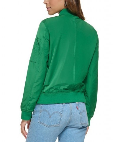 Women's Zip-Detail Bomber Jacket Turkish Sea $33.60 Jackets