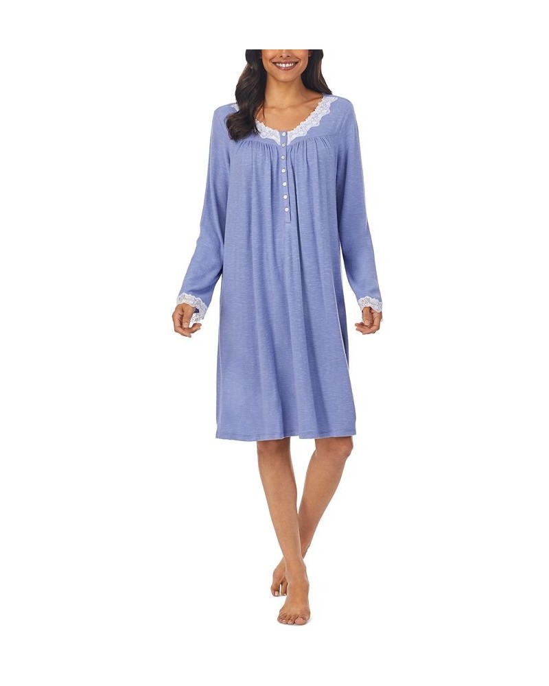 Lace-Trim Knit Nightgown Blberry $34.56 Sleepwear