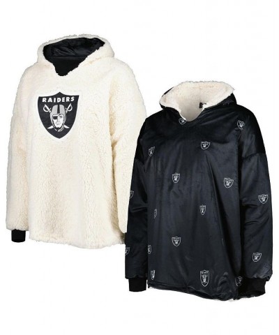 Women's Black White Las Vegas Raiders Repeat Print Reversible Hoodeez Black, White $52.24 Sweatshirts