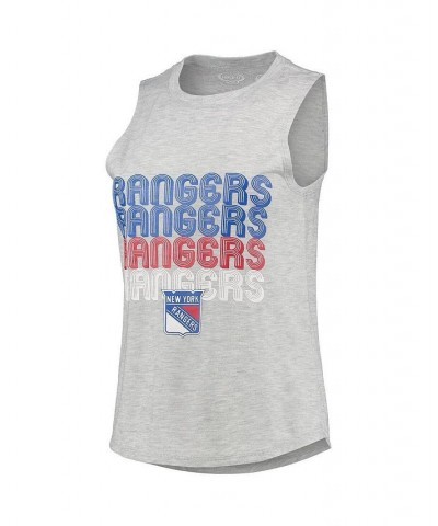 Women's Heathered Gray Black New York Rangers Profound Tank Top and Leggings Sleep Set Heathered Gray, Black $31.19 Pajama