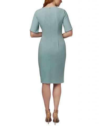 Pearl-Trim Cocktail Dress Cloudy Aqua $65.19 Dresses