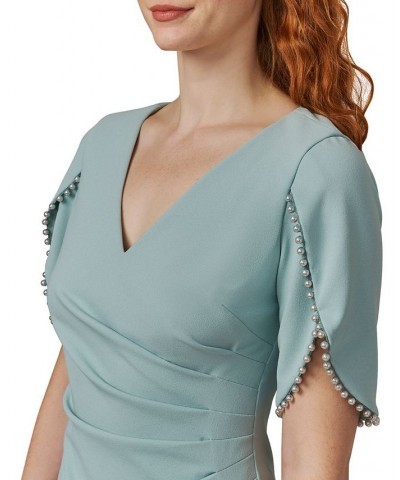 Pearl-Trim Cocktail Dress Cloudy Aqua $65.19 Dresses