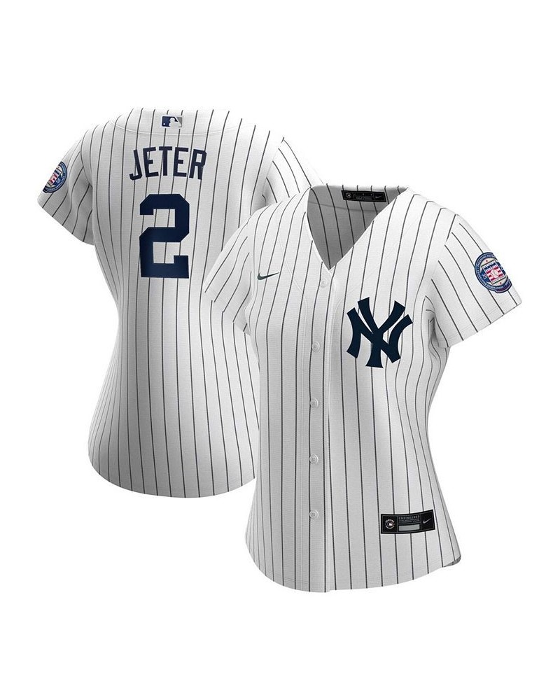 Women's Derek Jeter White and Navy New York Yankees 2020 Hall of Fame Induction Home Replica Player Name Jersey White, Navy $...