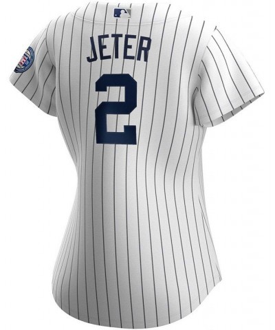 Women's Derek Jeter White and Navy New York Yankees 2020 Hall of Fame Induction Home Replica Player Name Jersey White, Navy $...