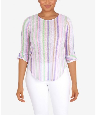 Petite Knit Candy Stripe Print Top Lily Multi $24.19 Tops