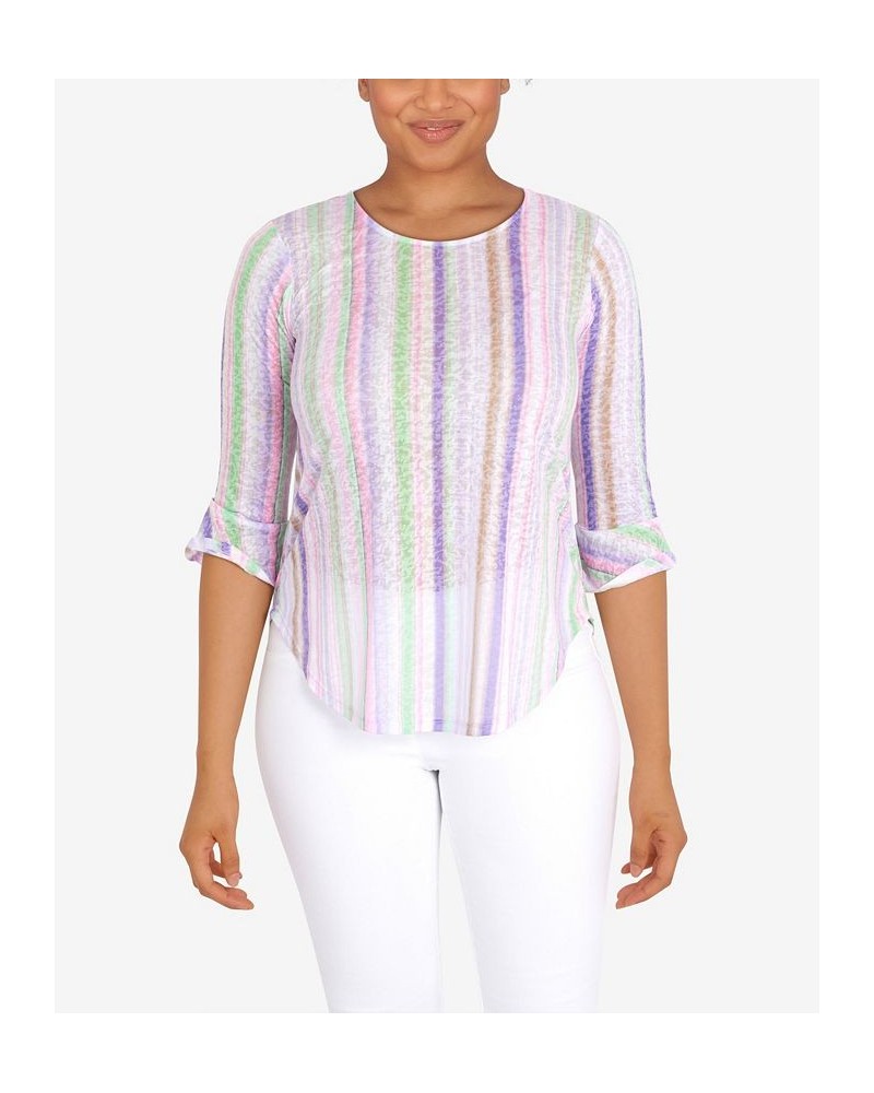 Petite Knit Candy Stripe Print Top Lily Multi $24.19 Tops