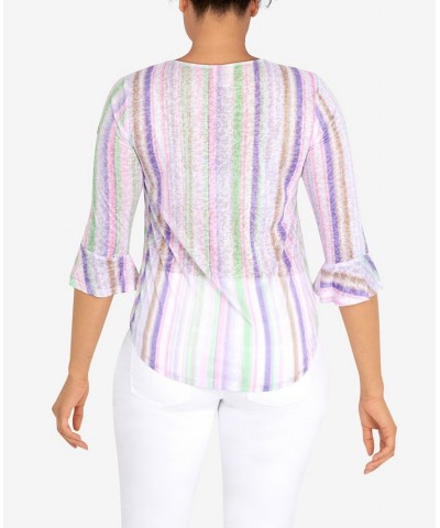 Petite Knit Candy Stripe Print Top Lily Multi $24.19 Tops