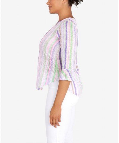 Petite Knit Candy Stripe Print Top Lily Multi $24.19 Tops