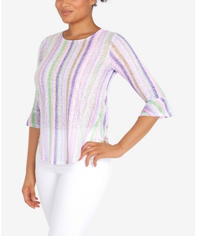 Petite Knit Candy Stripe Print Top Lily Multi $24.19 Tops