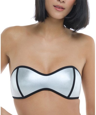 Juniors' The 91 Tainted-Love Retro Bandeau Silver $38.40 Swimsuits