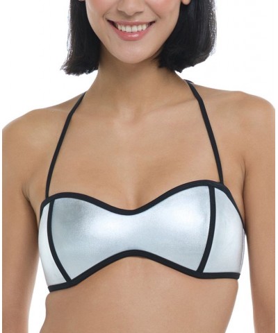 Juniors' The 91 Tainted-Love Retro Bandeau Silver $38.40 Swimsuits