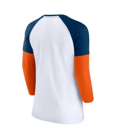 Women's Branded White Navy Chicago Bears Durable Raglan 3/4-Sleeve T-shirt White, Navy $28.99 Tops