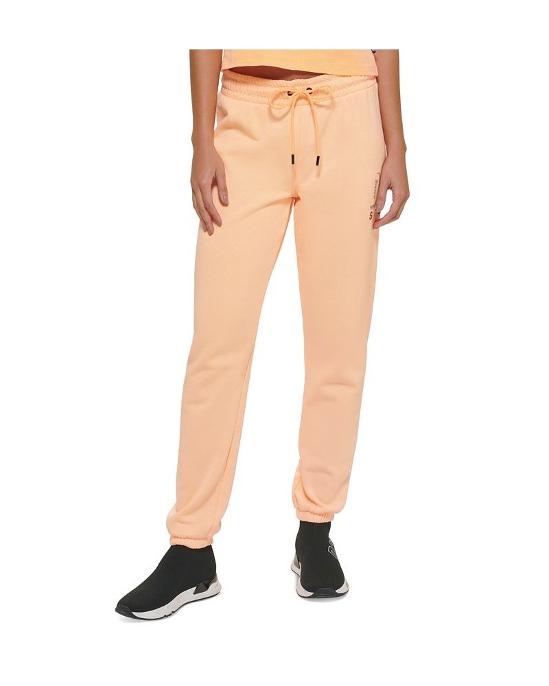 Women's Cotton Dropout Shadow Logo Sweatpants Orange $23.85 Pants